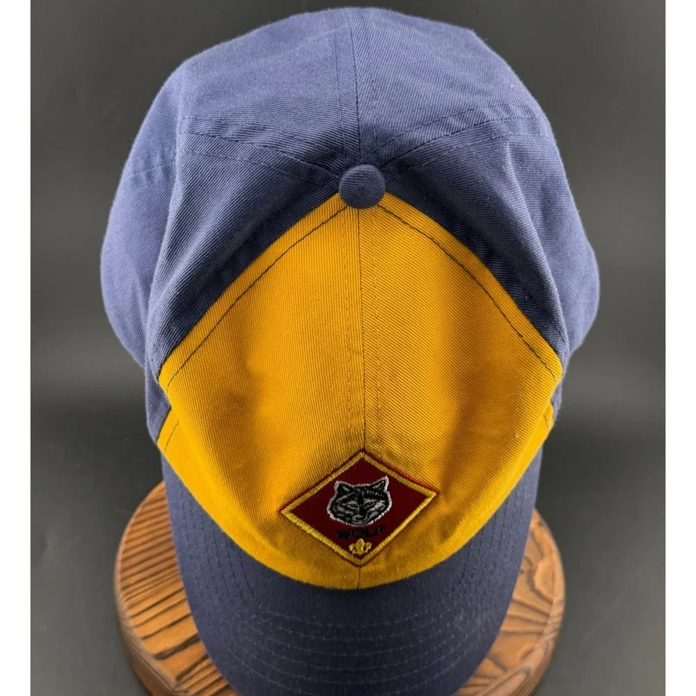 Vintage Cub Scouts Wolf Rank-Youth Cap, Blue Yellow, Adjustable, OSFA